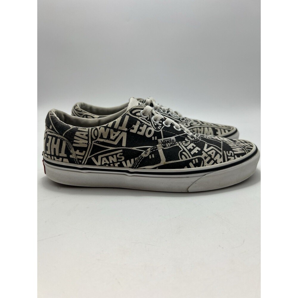 Vans Off The Wall Authentic Spell-out All Over Print Black Size US M 8.5 Grunge